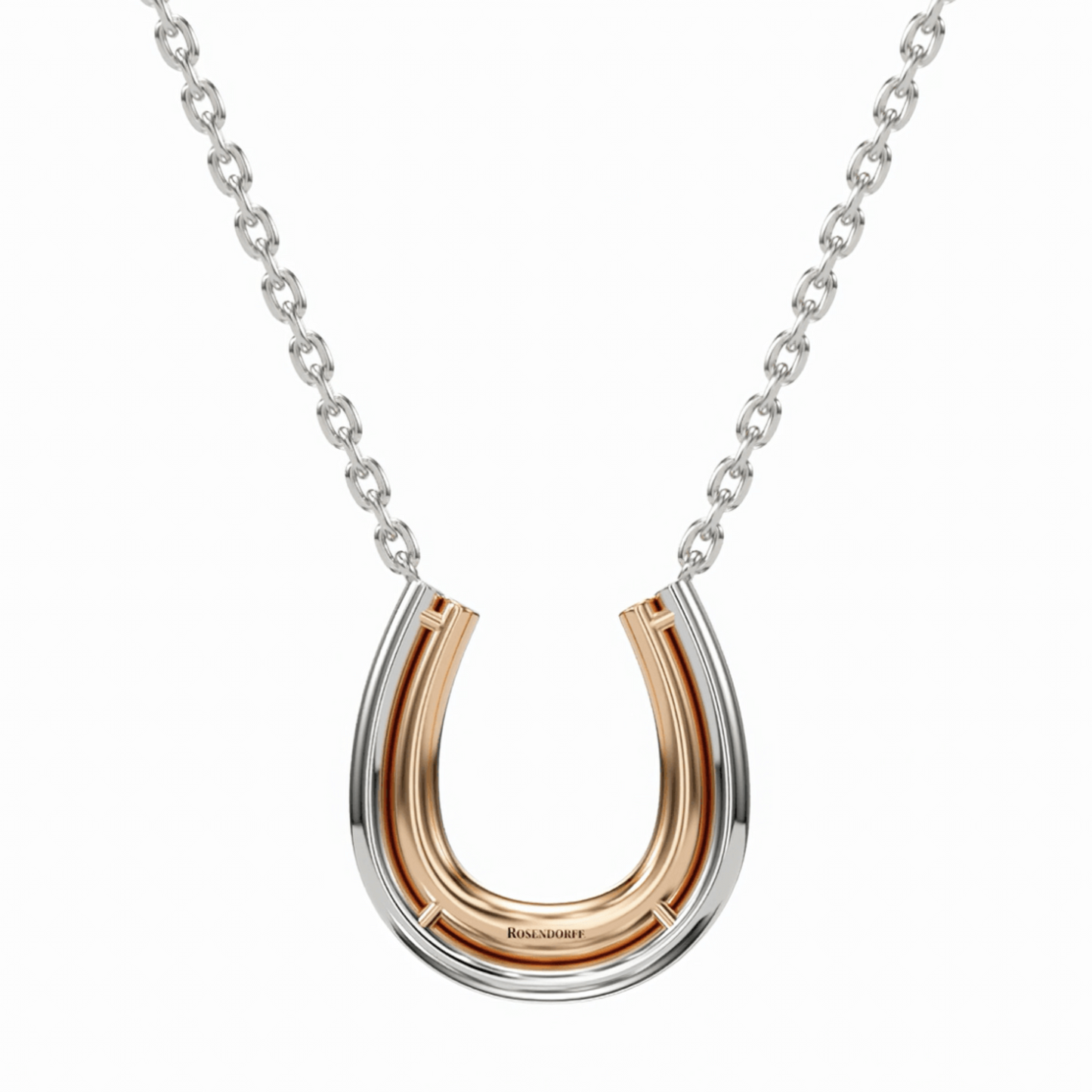 Horse Shoe Pink Diamond Pendant | 18ct White Gold - Rosendorff Diamond Jewellers