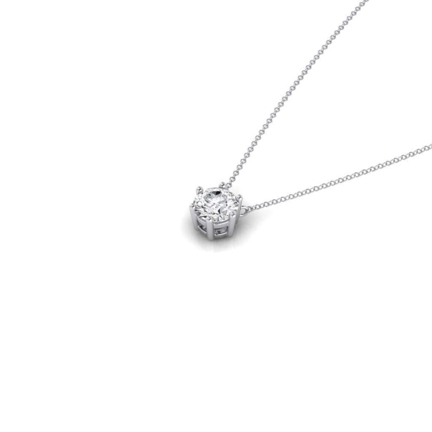Timeless Solitaire Diamond 0.25ct Pendant | White Gold Six Claw - Rosendorff Diamond Jewellers