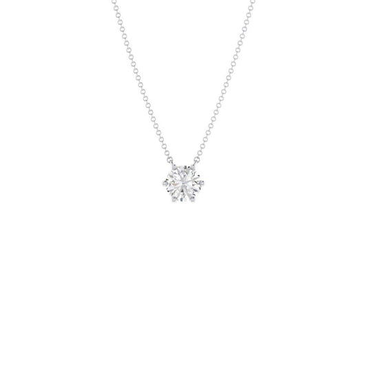 Timeless Solitaire Diamond 0.25ct Pendant | White Gold Six Claw - Rosendorff Diamond Jewellers