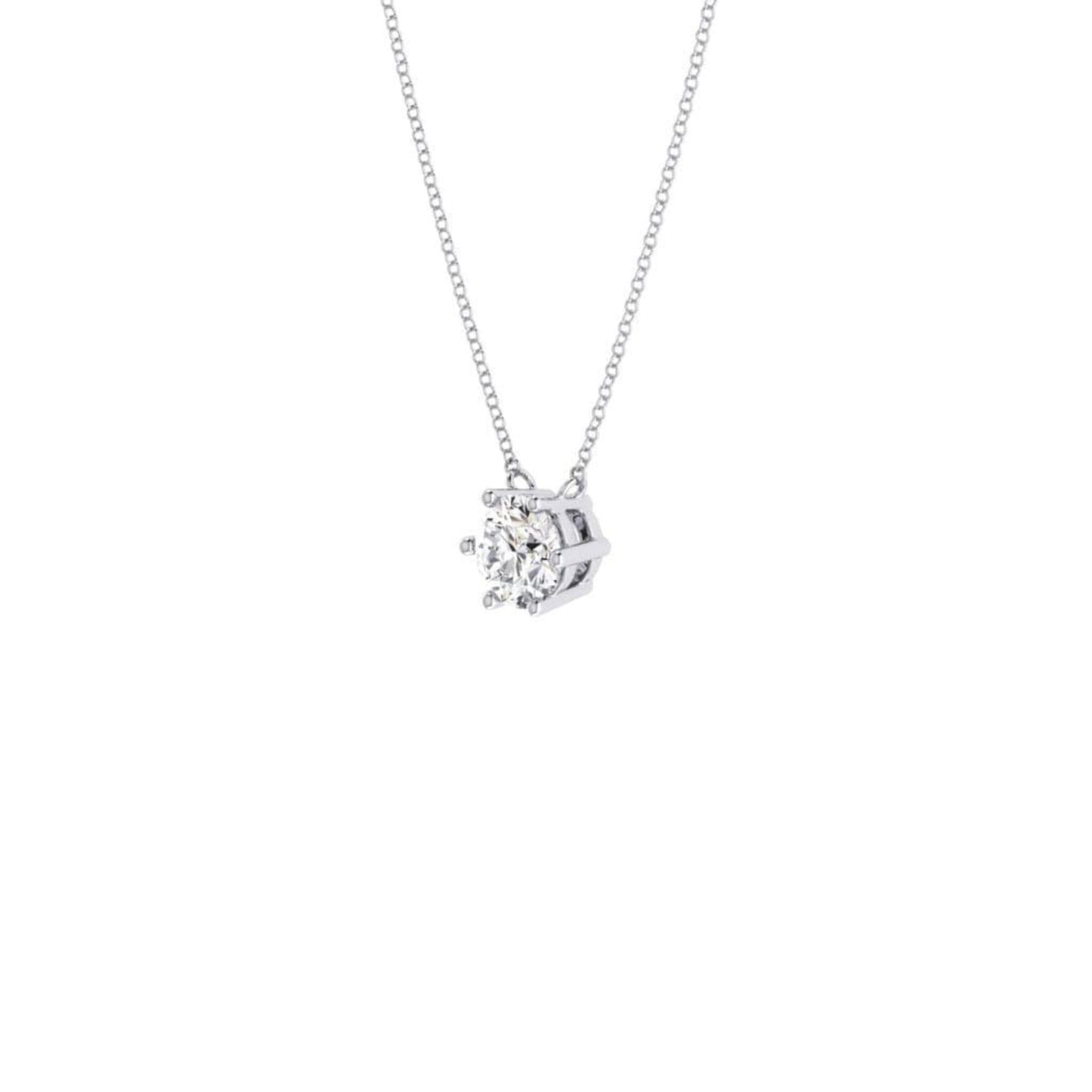 Timeless Solitaire Diamond 0.25ct Pendant | White Gold Six Claw - Rosendorff Diamond Jewellers
