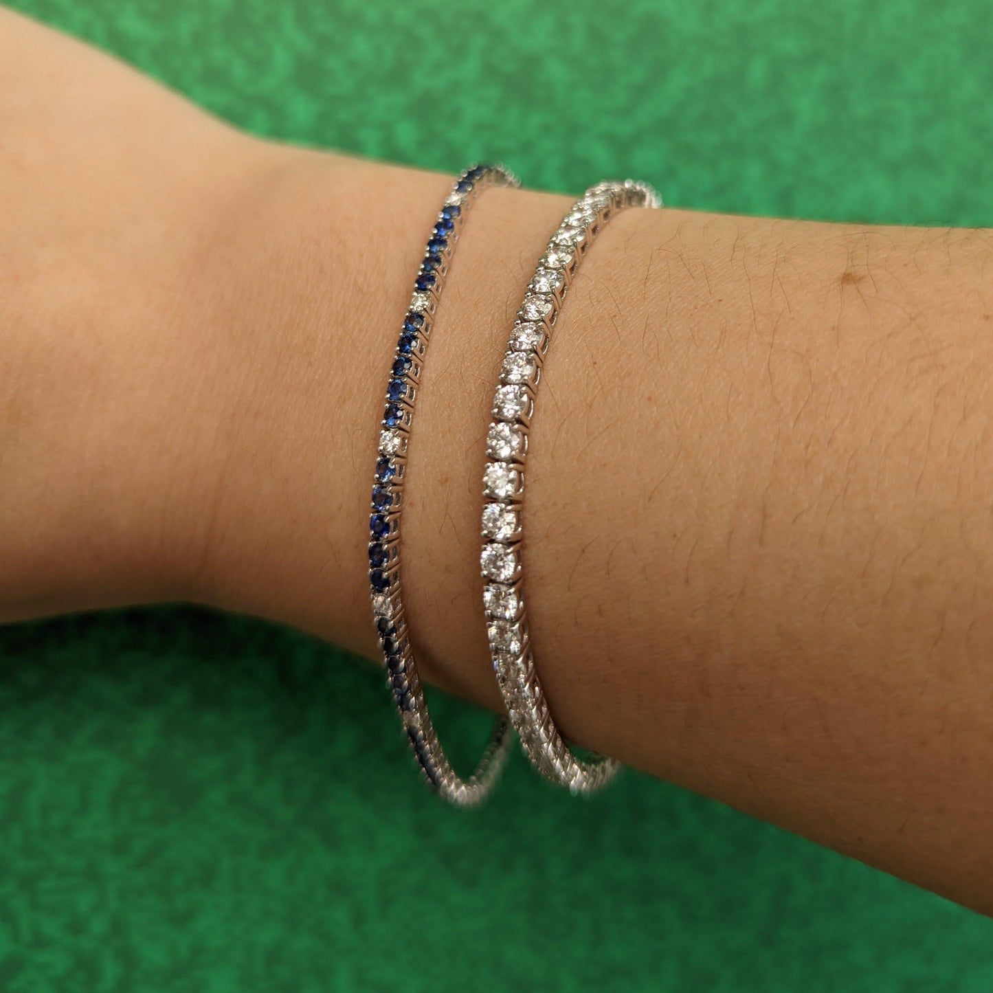 Sapphire & Diamond Bracelet | 18 White Gold - Rosendorff Diamond Jewellers