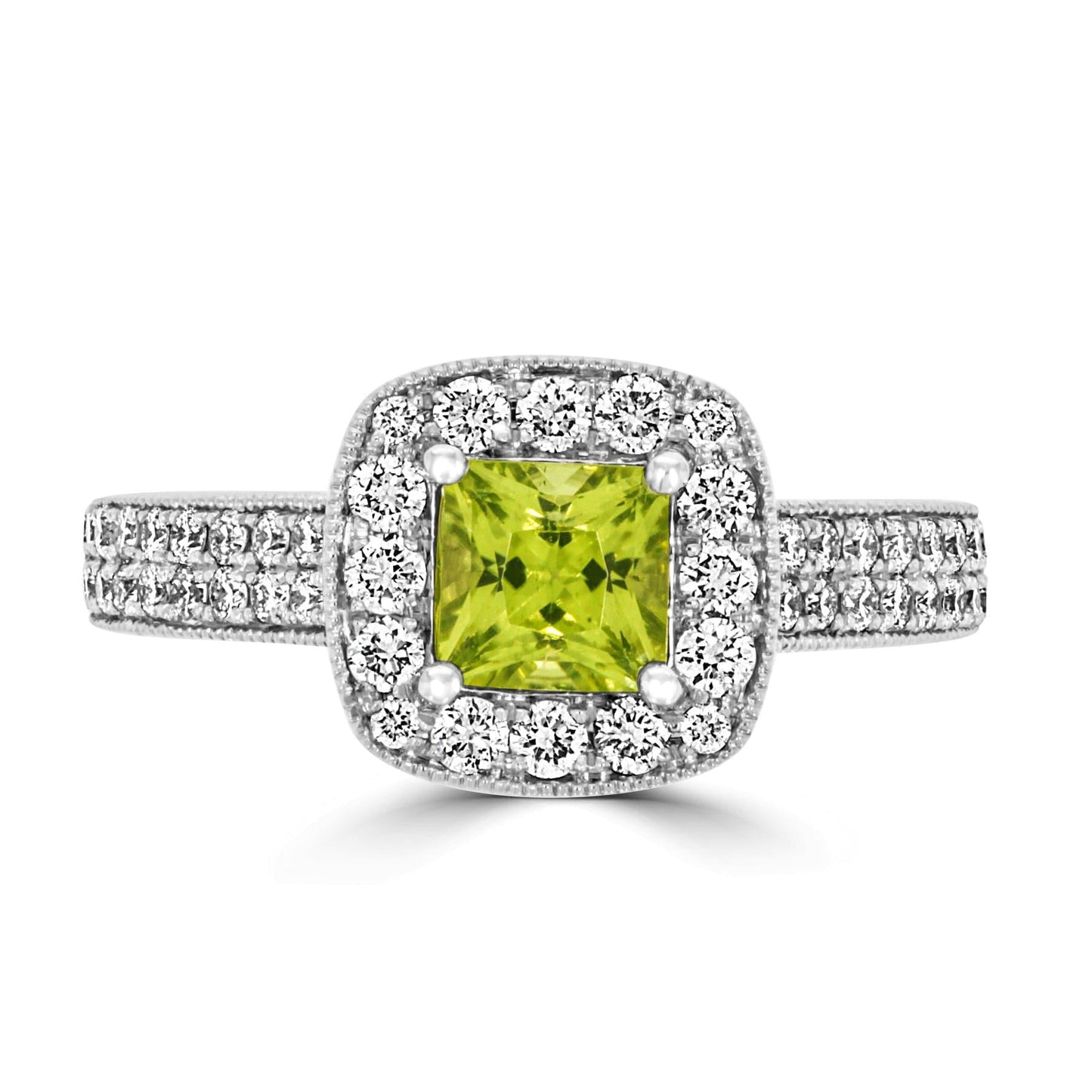 Princess Peridot & Diamond Ring - Rosendorff Diamond Jewellers