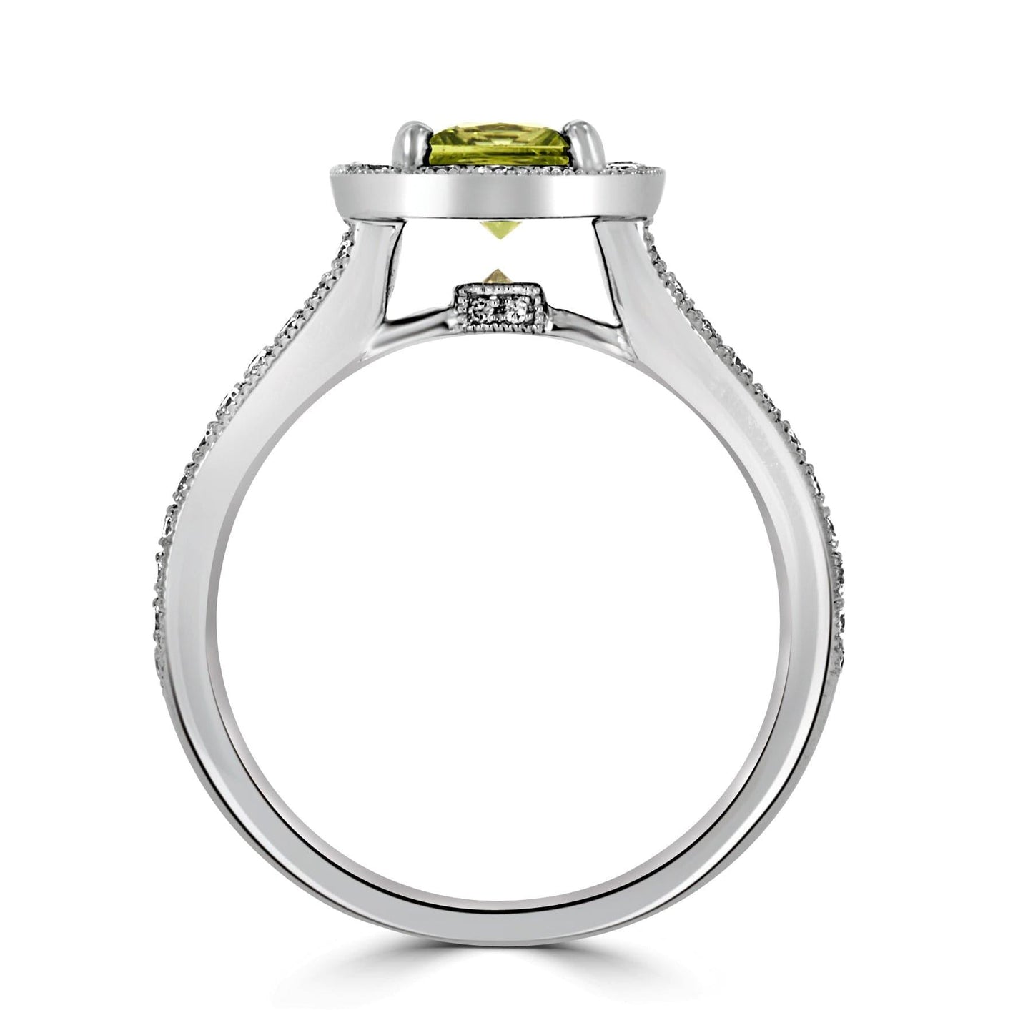 Princess Peridot & Diamond Ring - Rosendorff Diamond Jewellers