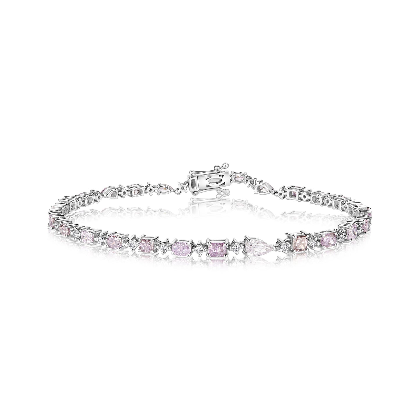 Fancy Pink Purple Diamond 3.45ct Bracelet