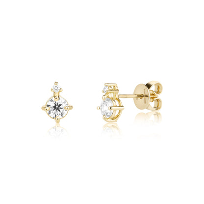 Solitaire 0.60ct Diamond 4 Claw Stud Earrings