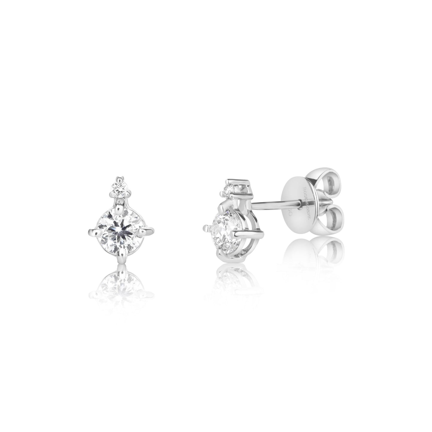 Solitaire 0.60ct Diamond 4 Claw Stud Earrings | 18ct White Gold