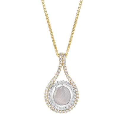 Double Halo Star Sapphire Pendant - Rosendorff Diamond Jewellers