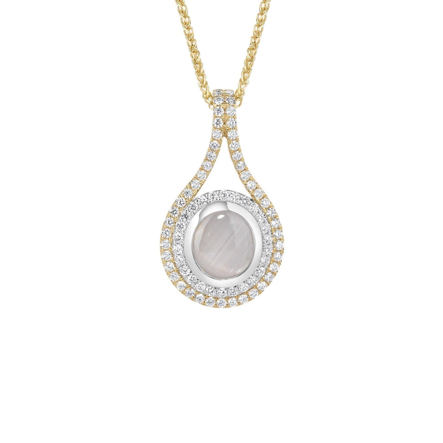Double Halo Star Sapphire Pendant - Rosendorff Diamond Jewellers