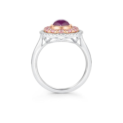 Purple Star Sapphire Halo Dress Ring - Rosendorff Diamond Jewellers