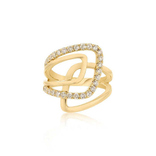 Geometric Champagne Diamond Dress Ring | 18ct Yellow Gold - Rosendorff Diamond Jewellers