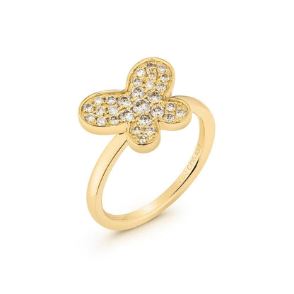 Champagne Diamond Butterfly Ring | 18ct Yellow Gold - Rosendorff Diamond Jewellers
