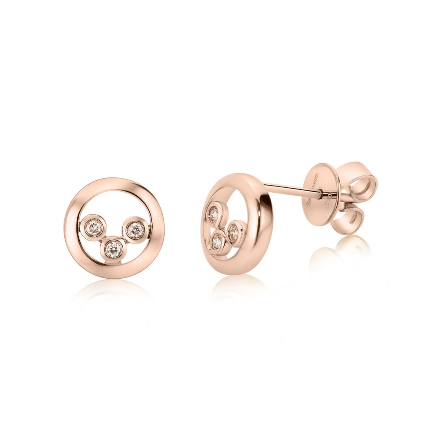 Circle of Life Pink Trio Stud Earrings | 18ct Rose Gold
