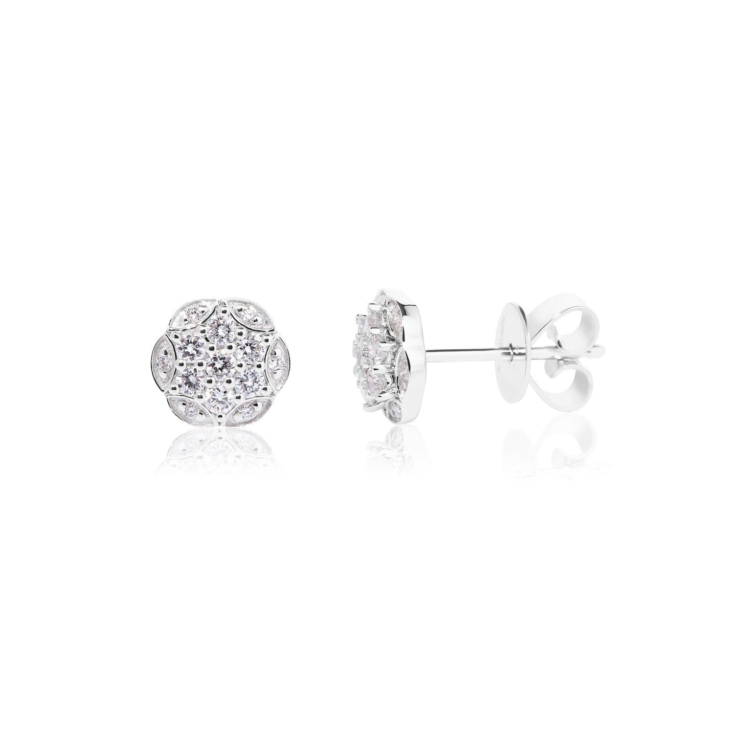 Hex Cluster Diamond Stud Earrings - Rosendorff Diamond Jewellers