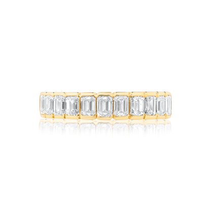 Emerald 1.92ct Bezel 13 Diamond Ring | 18ct Yellow Gold