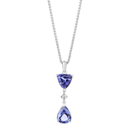 Tanzanite Double Drop Pendant - Rosendorff Diamond Jewellers