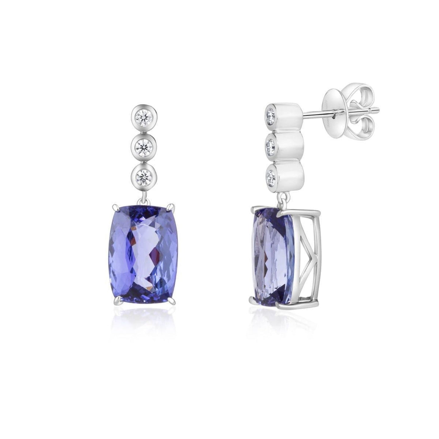 Tanzanite and Diamond Earrings - Rosendorff Diamond Jewellers