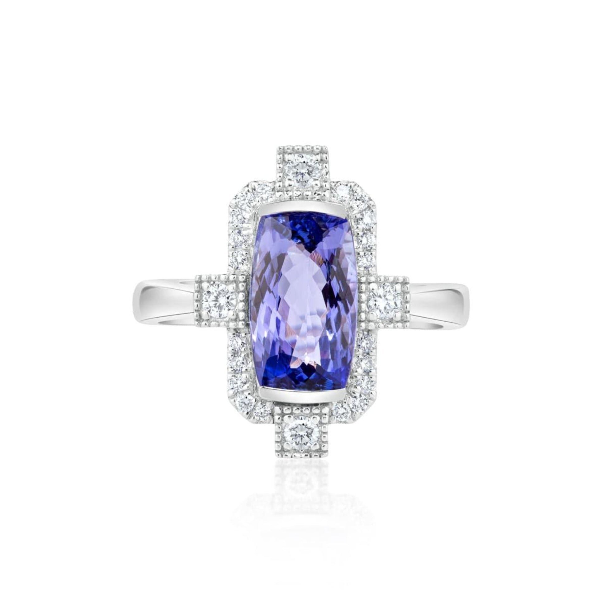 Tanzanite and Diamond Art Deco Ring - Rosendorff Diamond Jewellers