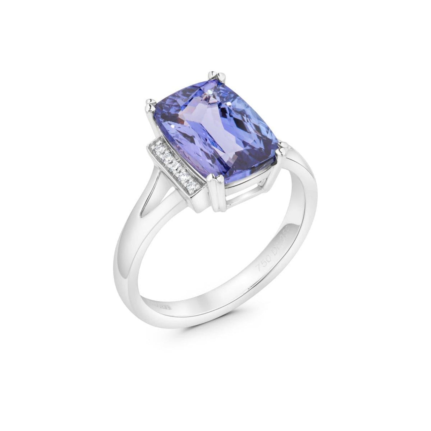 3.95ct Tanzanite and Diamond Ring | 18ct White Gold