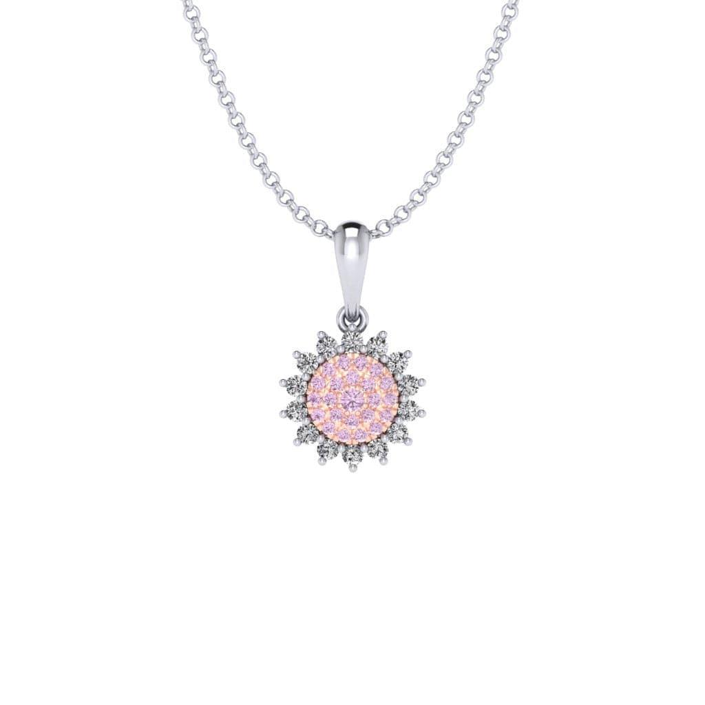 Eminence Pinks Diamond Sunflower Pendant | White Gold - Rosendorff Diamond Jewellers