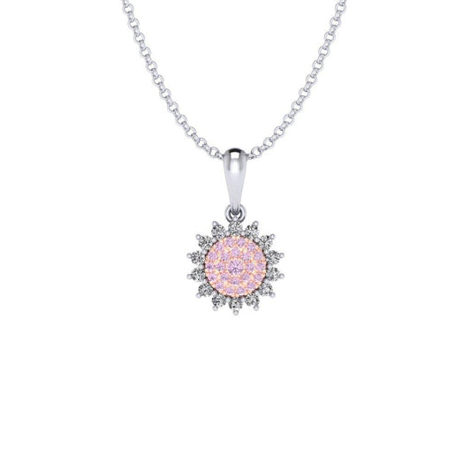 Eminence Pinks Diamond Sunflower Pendant | White Gold - Rosendorff Diamond Jewellers