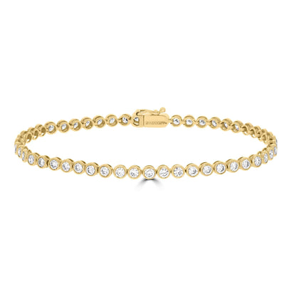 1.50ct Diamond Tennis Bracelet Bezel Set | 18ct Yellow Gold
