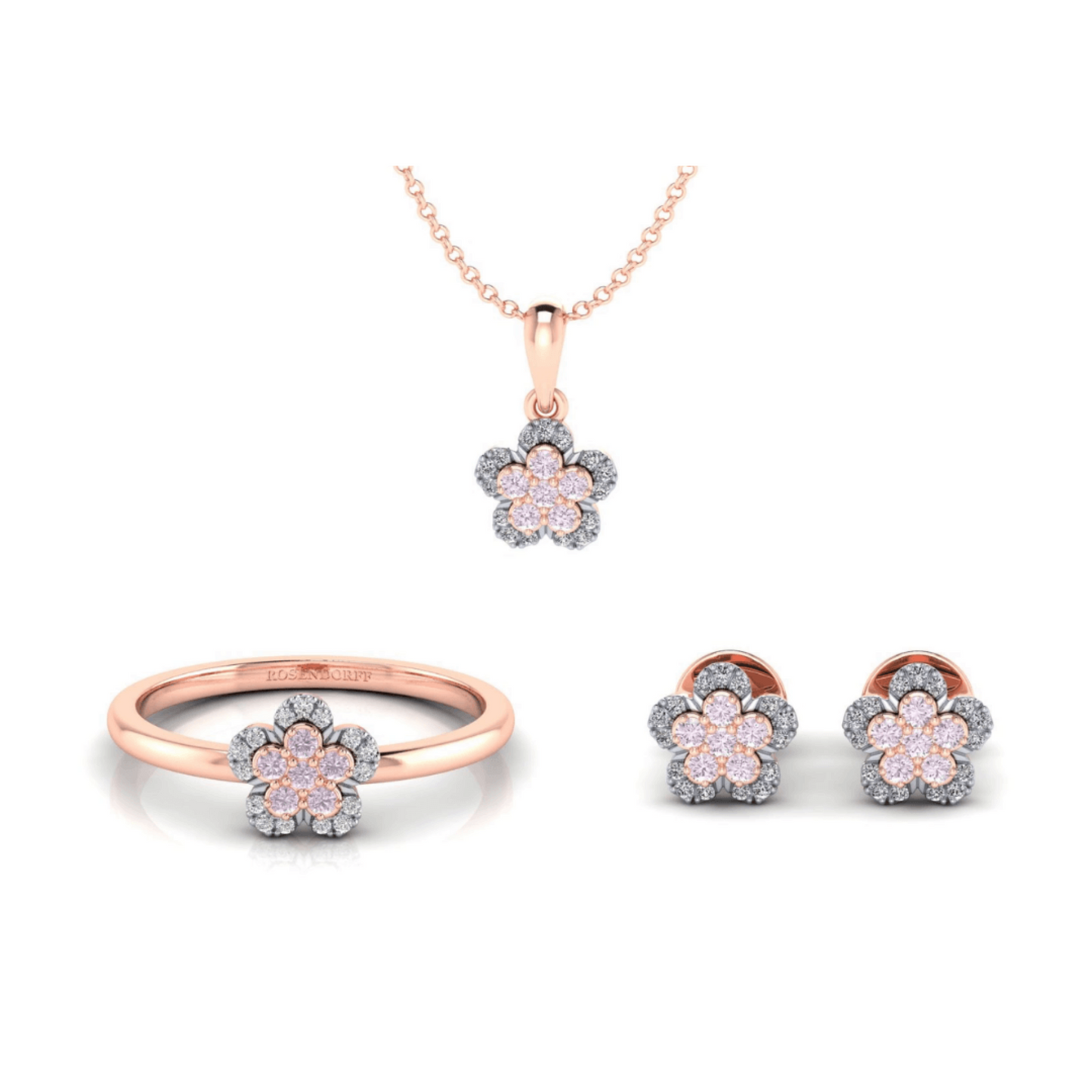Eminence Pinks Diamond Flower Ring - Rosendorff Diamond Jewellers