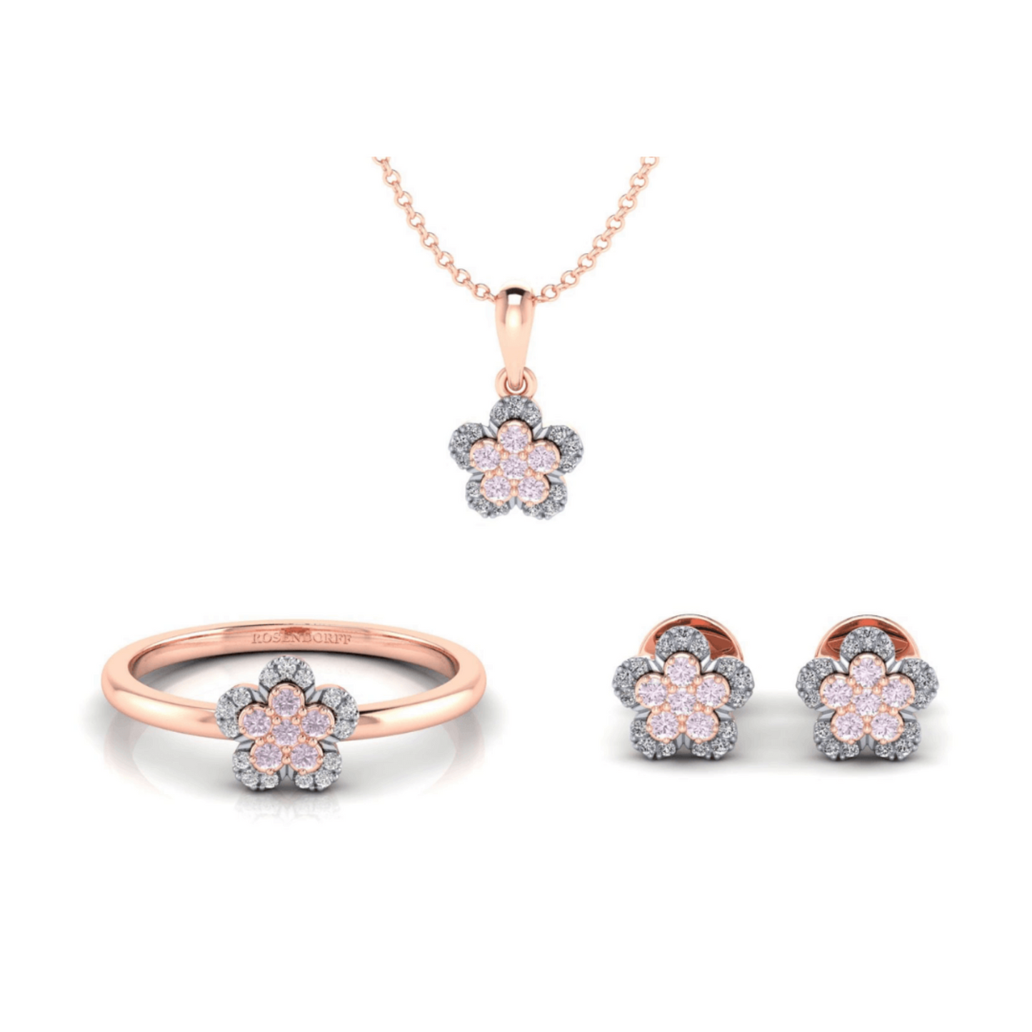 Eminence Pinks Diamond Flower Earrings - Rosendorff Diamond Jewellers