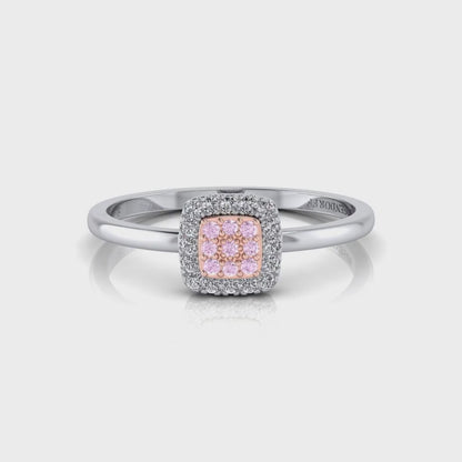 Eminence Pinks Diamond Square Ring