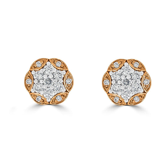 Hex Cluster Diamond Stud Earrings