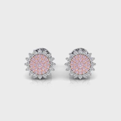 Eminence Pinks Diamond Sunflower Earrings